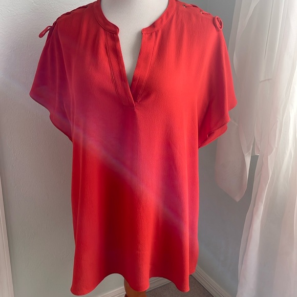 MICHAEL Michael Kors - woman’s XL V-neck crêpe lace up top NwoT - Picture 1 of 6